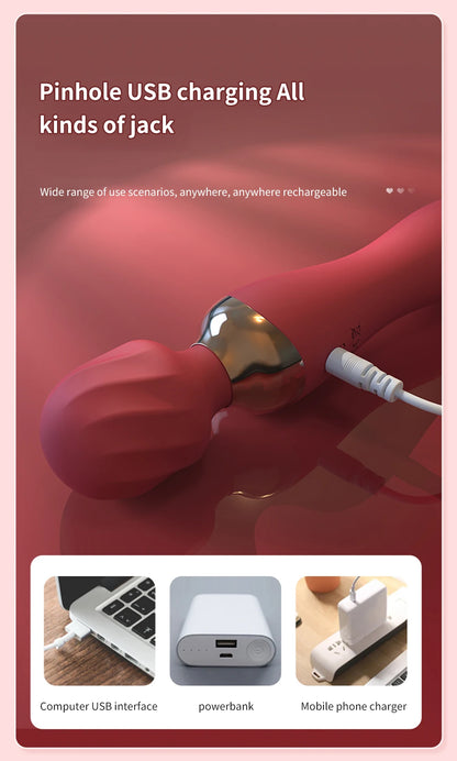 Vibrador masajeador con rotación de 360 °.