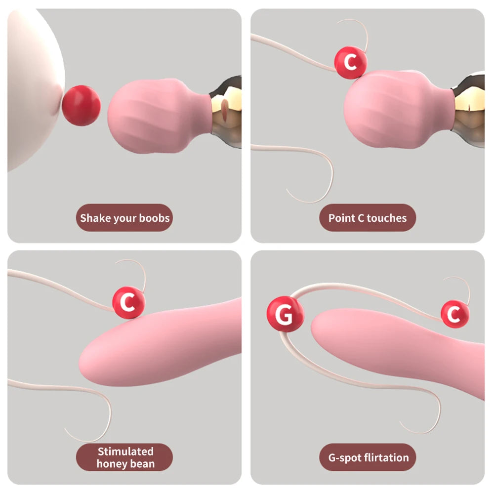 Vibrador masajeador con rotación de 360 °.