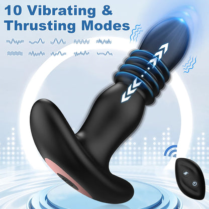 Consolador vibrador telescópico para parejas con control remoto.