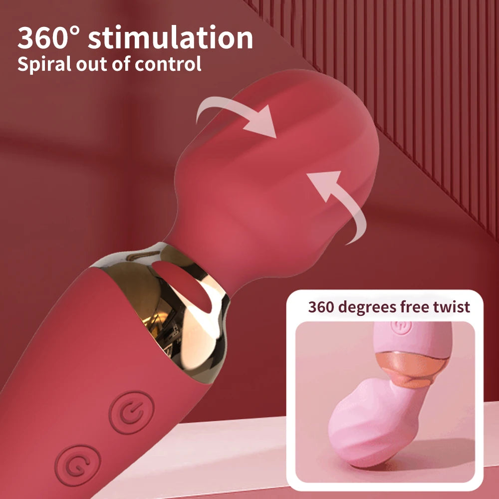 Vibrador masajeador con rotación de 360 °.