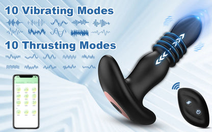 Consolador vibrador telescópico para parejas con control remoto.